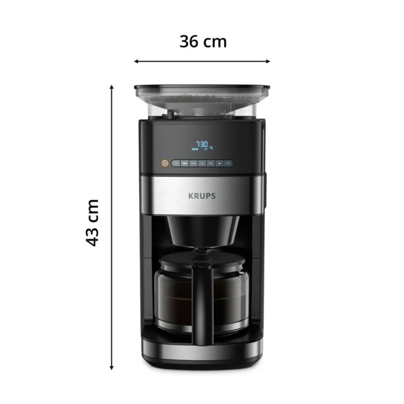 Cafetière filtre programmable Grind aroma, Broyeur à grains intégré, écran digital - KM832810